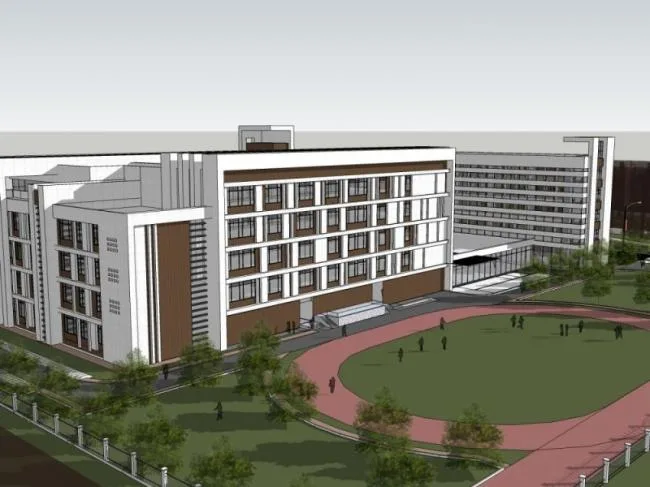 Sketchup学校模型|多层学校，校园教育建筑，现代风格