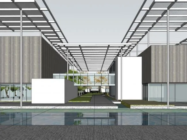 Sketchup文化模型|多层文化场馆，现代风格