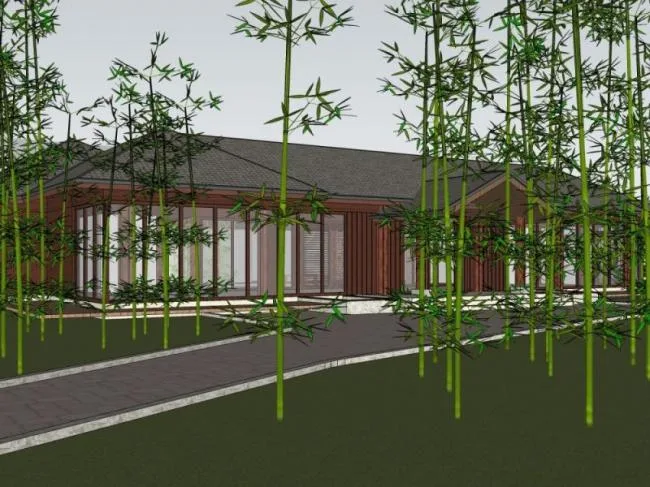 Sketchup景观模型|院落景观，中式风格
