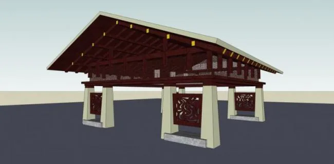 Sketchup小品模型|亭子，中式风格，小品