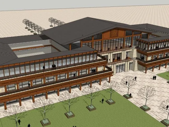 Sketchup酒店模型|多层酒店，中式风格