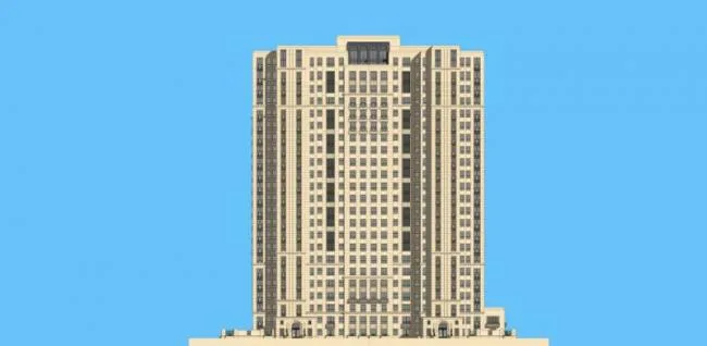 Sketchup住宅模型|高层住宅楼，古典风格