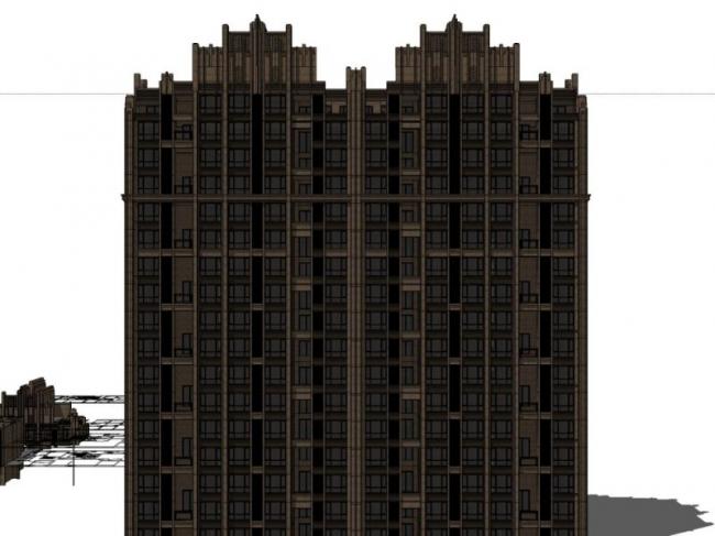 Sketchup住宅模型|超高层住宅楼，居住建筑，古典风格