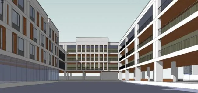 Sketchup学校模型|多层学校，校园教育建筑，现代风格