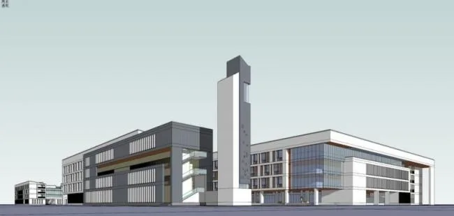 Sketchup学校模型|多层学校，校园教育建筑，现代风格