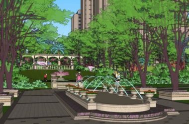 Sketchup景观模型|高层住宅小区景观，古典风格-BIM建筑网