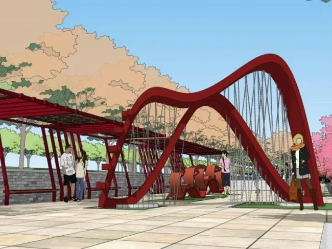 Sketchup景观模型|公园景观，中式风格，中式公园景观