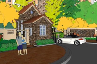 Sketchup景观模型|小区入口景观，西班牙风格，古典风格-BIM建筑网