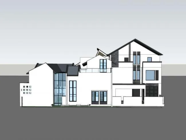 Sketchup住宅模型|多层住宅，中式合院，中式风格