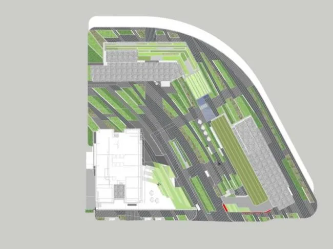 Sketchup景观模型|多层住宅小区景观，现代风格
