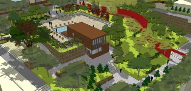 Sketchup景观模型|广场景观，现代风格