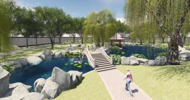 Sketchup景观模型|公园景观，中式风格，中式园林，古建