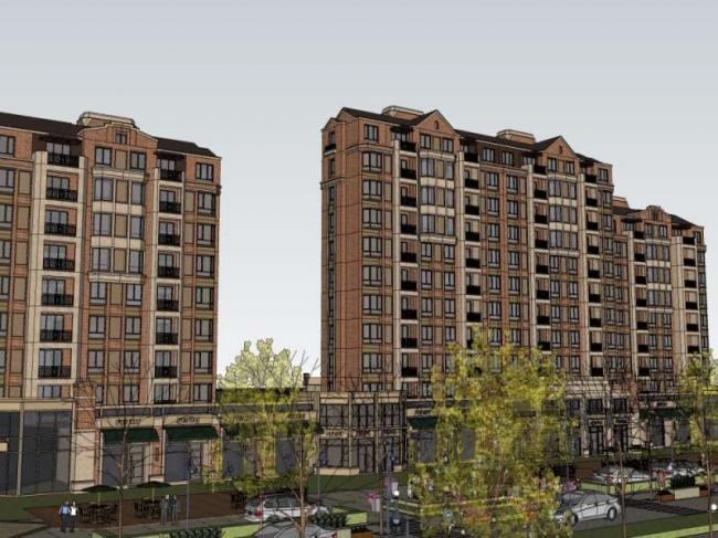 Sketchup住宅模型|高层住宅，底层商业，古典风格