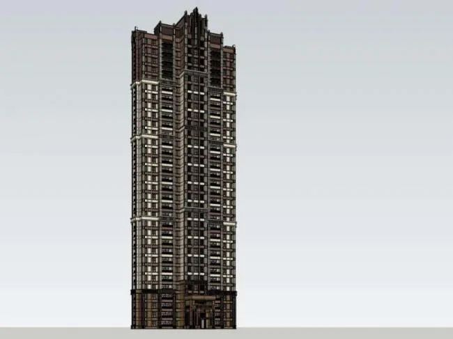 Sketchup住宅模型|超高层住宅，古典风格