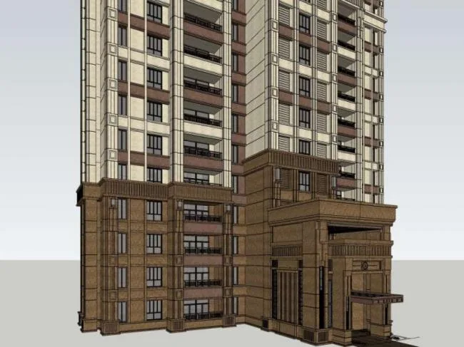 Sketchup住宅模型|超高层住宅，古典风格