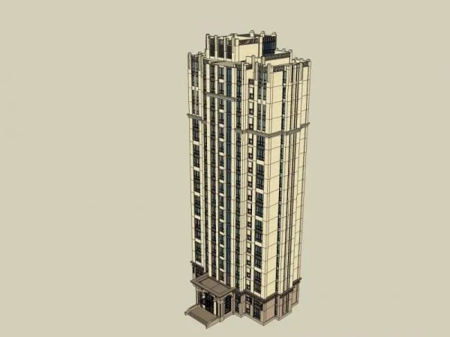 Sketchup住宅模型|高层住宅，居住建筑，古典风格