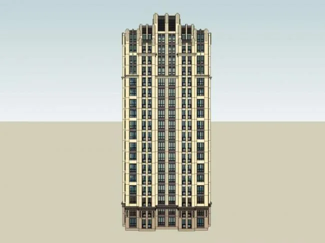 Sketchup住宅模型|高层住宅，居住建筑，古典风格