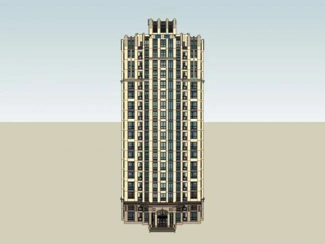 Sketchup住宅模型|高层住宅，居住建筑，古典风格