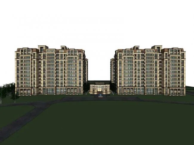 Sketchup住宅模型|小高层住宅，居住建筑，古典风格