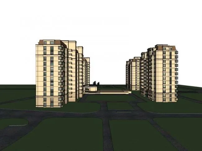 Sketchup住宅模型|小高层住宅，居住建筑，古典风格