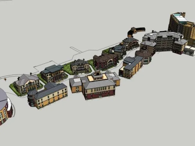 Sketchup商业模型|多层商业街，古典风格