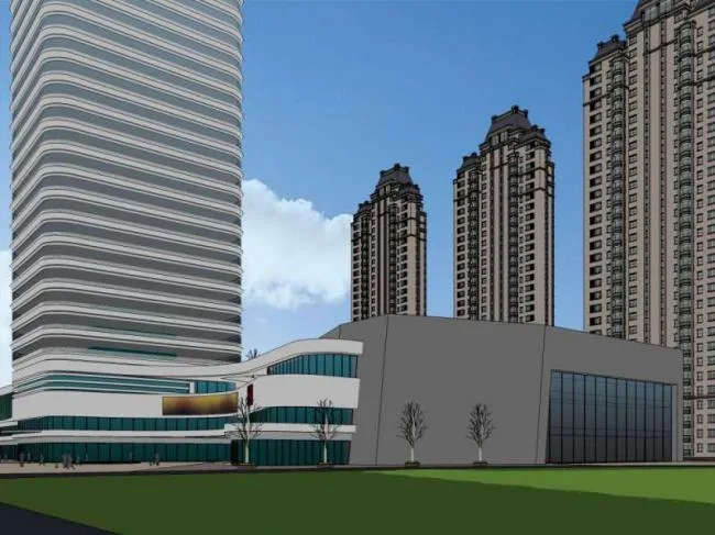 Sketchup综合体模型|多高层综合体，高层办公楼，商业，酒店，公寓，现代风格
