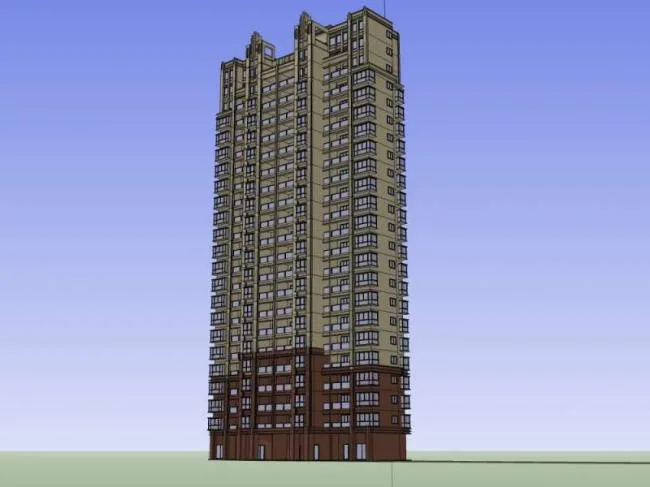 Sketchup住宅模型|高层住宅，居住建筑，古典风格