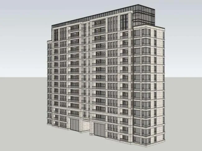 Sketchup住宅模型|高层住宅，居住建筑，古典风格