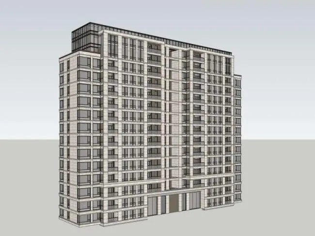 Sketchup住宅模型|高层住宅，居住建筑，古典风格