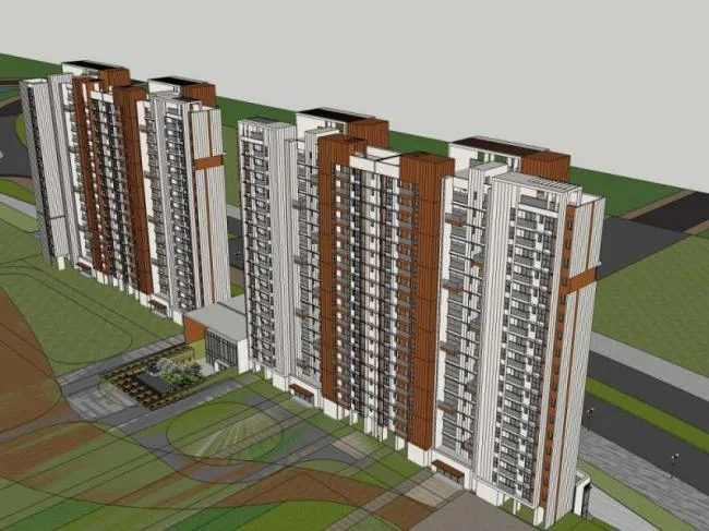 Sketchup住宅模型|高层住宅楼，现代风格