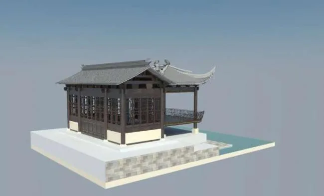 Sketchup古建筑模型|多层戏台，中式风格，古建