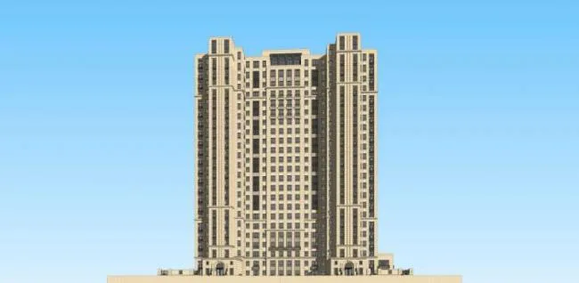 Sketchup住宅模型|高层住宅楼，古典风格
