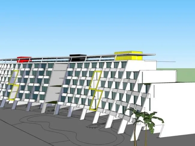 Sketchup酒店模型|多层旅馆，现代风格