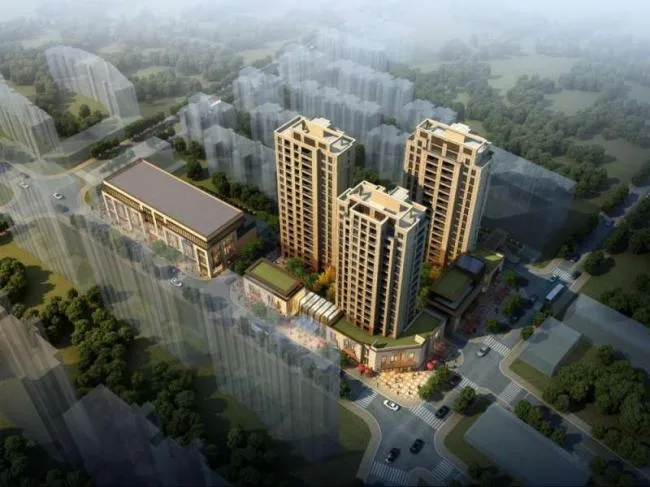 Sketchup住宅模型|高层住宅楼，底层商业，古典风格