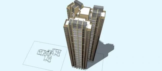 Sketchup住宅模型|超高层住宅，居住建筑，古典风格
