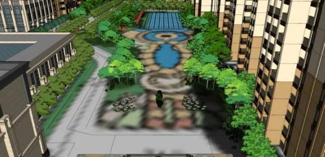Sketchup住宅模型|超高层住宅，底层商业，古典风格
