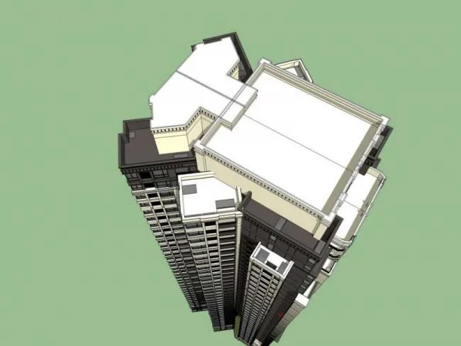 Sketchup住宅模型|超高层住宅，居住建筑，古典风格