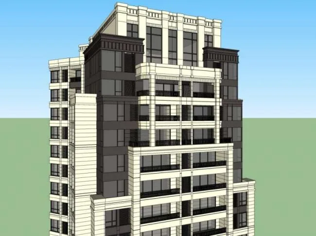Sketchup住宅模型|超高层住宅，居住建筑，古典风格