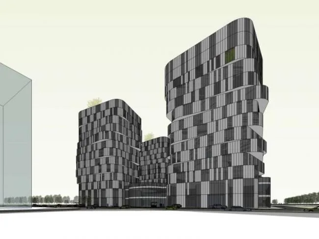 Sketchup综合体模型|多高层综合体，办公，底层商业，酒店，公寓，现代风格