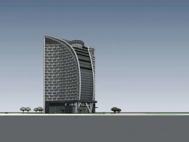 Sketchup办公模型|高层办公楼，现代风格