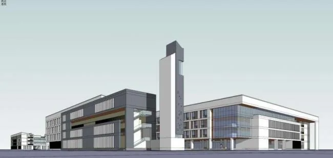 Sketchup学校模型|多层学校，校园教育建筑，现代风格