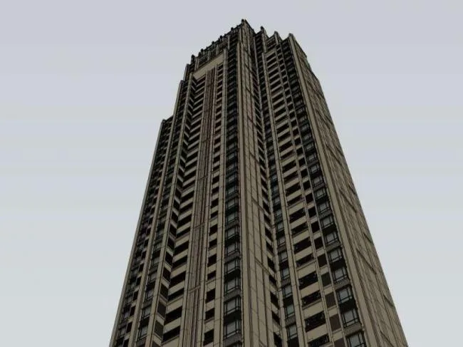 Sketchup住宅模型|超高层住宅楼，古典风格