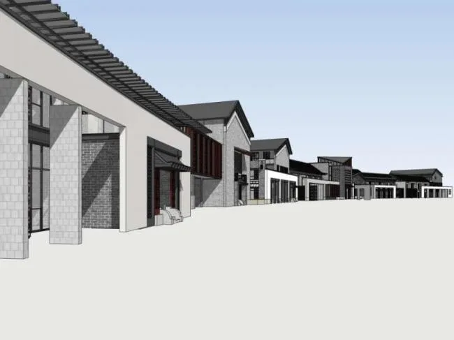 Sketchup商业模型|多层商业街，中式风格