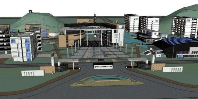 Sketchup学校模型|多层学校，校园教育建筑，现代风格