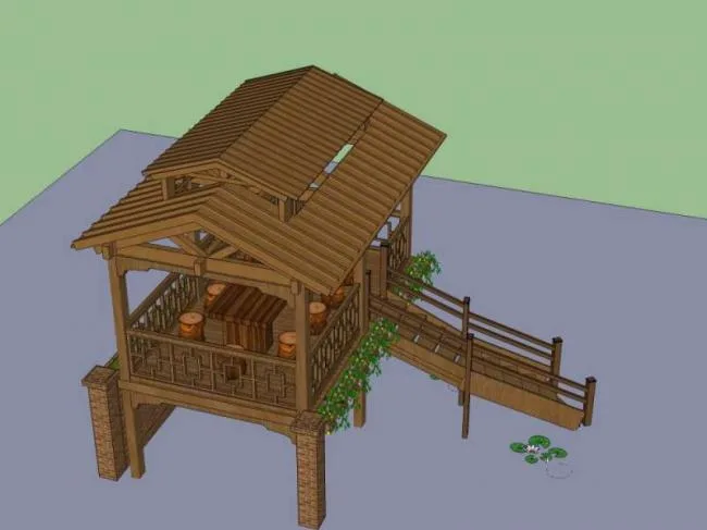 Sketchup小品模型|亭子，中式风格，小品