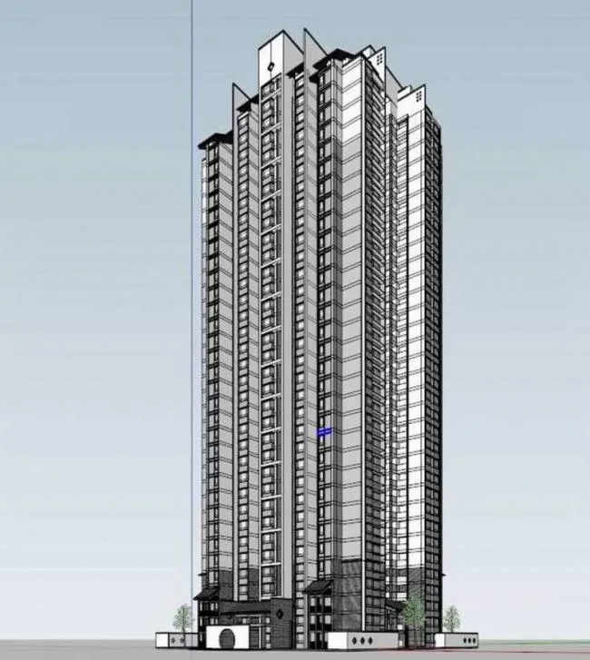 Sketchup住宅模型|超高层住宅楼，现代中式