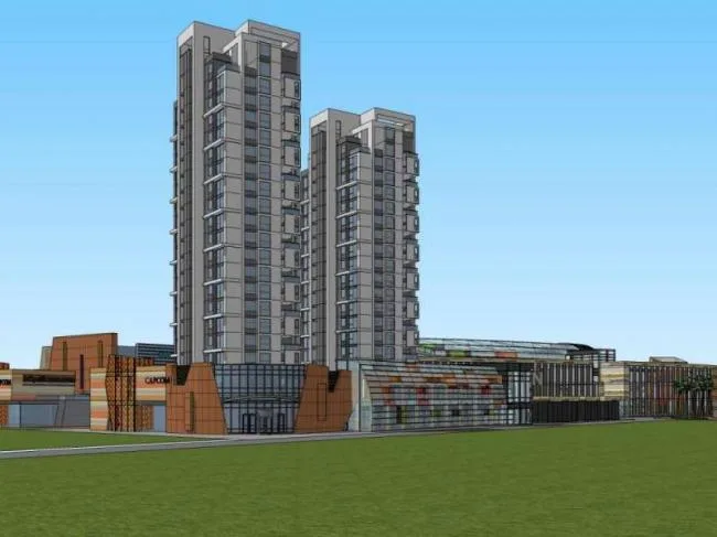 Sketchup综合体模型|高层公寓住宅 ，商业，多高层综合体，现代风格