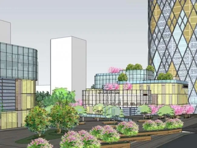 Sketchup综合体模型|高层办公楼，底层商业，酒店，综合体，现代风格