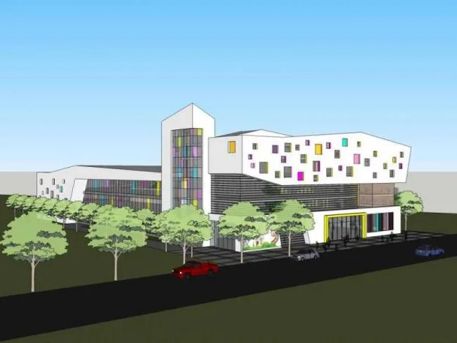Sketchup学校模型|多层南昌县第三幼儿园，校园教育建筑，现代风格