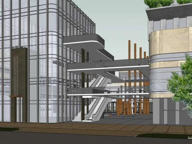 Sketchup综合体模型|多高层综合体，办公楼 ，商业，现代风格